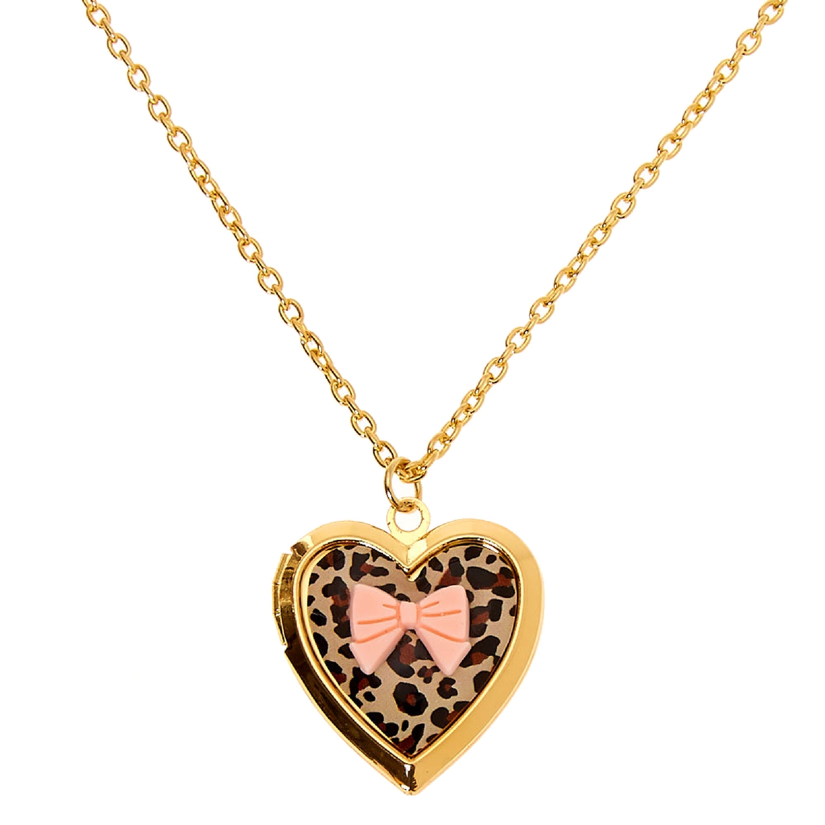 Buy Claire's Club Gold Leopard Print Locket Necklace online | Mothercare  Kuwait