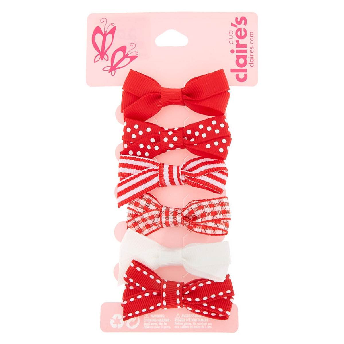 Buy Claire's Club Hair Bow Clips - Red, 6 Pack online | Mothercare Kuwait Buy Claire's Club Hair Bow Clips - Red, 6 Pack online | Mothercare Kuwait