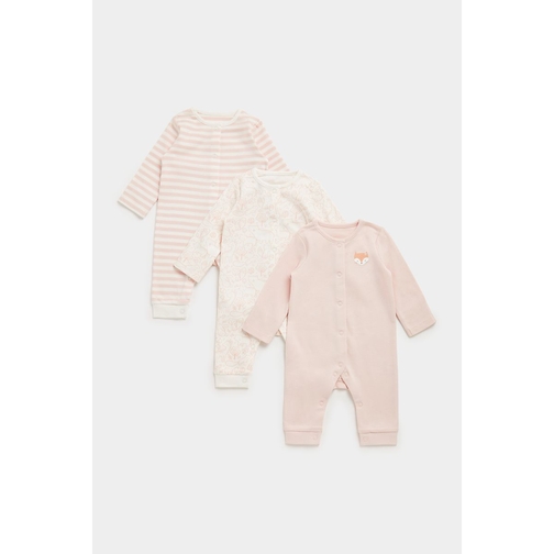 Buy Woodland Footless Baby Sleepsuits 3 Pack online Mothercare