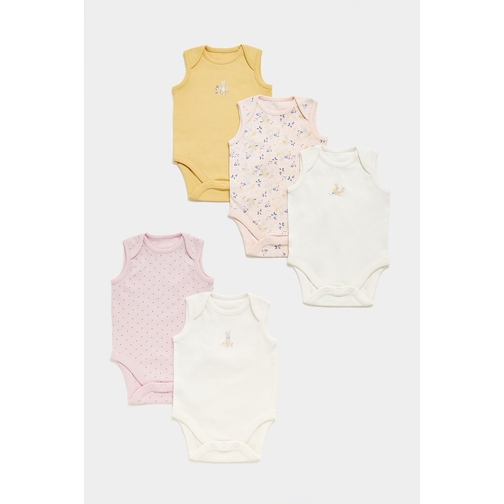 Bunny Sleeveless Baby Bodysuits 5 Pack