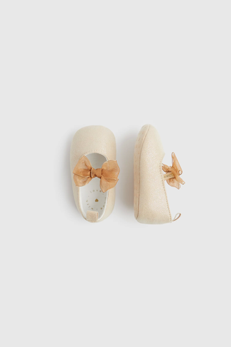 Gold sparkle baby shoes deals